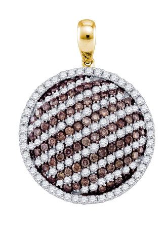 2  1-5CTW-Diamond BROWN CIRCLE PENDANT