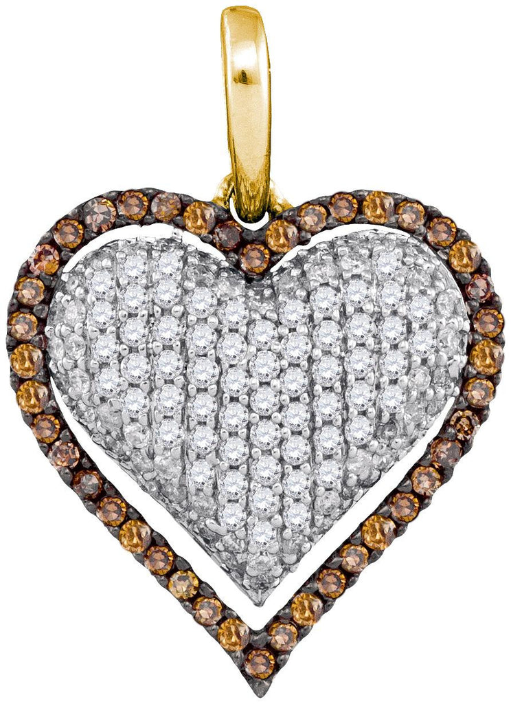 7-8CT-Diamond BROWN HEART PENDANT