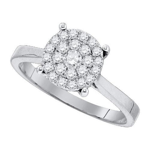 10KT White Gold 0.46CTW DIAMOND SOLISTAR RING