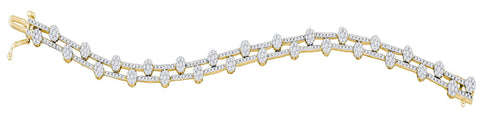 2  3-4CTW-Diamond FLOWER BRACELET