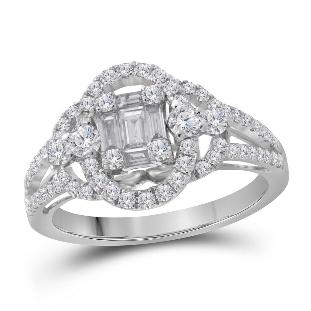 1-3CT-Diamond FLOWER BRIDAL RING