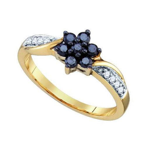 10K Yellow-gold 0.34CTW BLACK DIAMOND FASHION RING