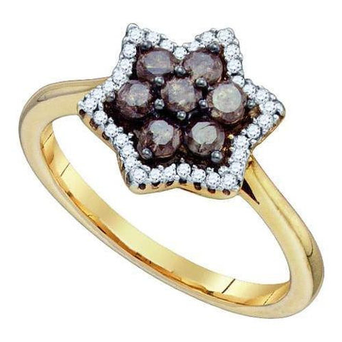 10KT Yellow Gold 0.51CTW COGNAC DIAMOND  FASHION RING