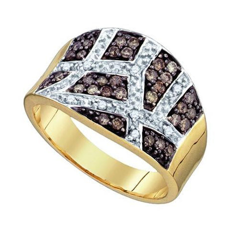 10KT Yellow Gold 0.51CTW COGNAC DIAMOND  FASHION BAND