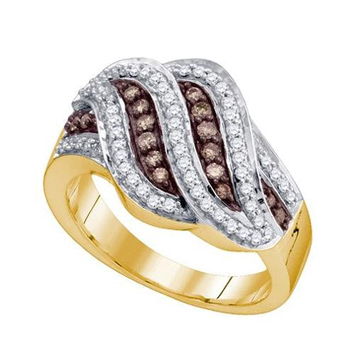 10KT Yellow Gold 0.51CTW COGNAC DIAMOND  FASHION BAND