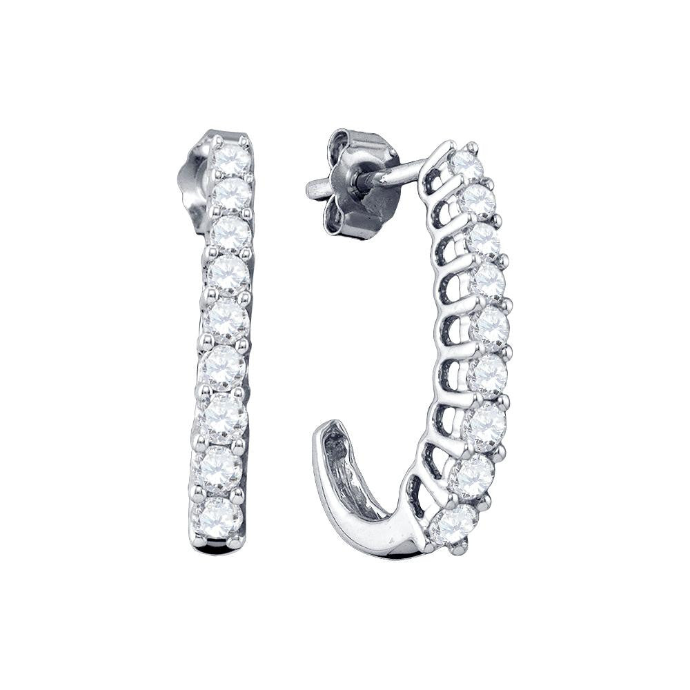 1 CTW-Diamond HOOPS EARRINGS