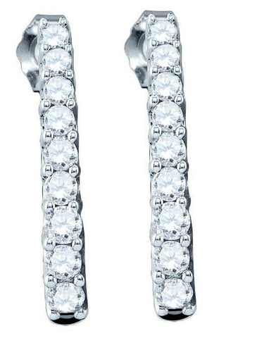 1-2CTW-Diamond HOOPS EARRING