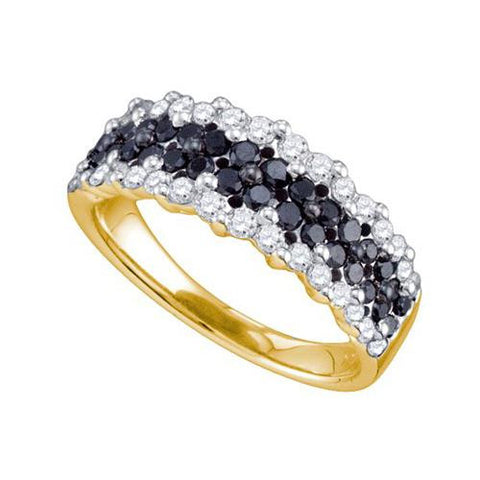 10K Yellow-gold 1.12CT BLACK DIAMOND  FASHION BAND