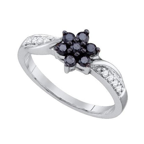 10KT White Gold 0.34CT BLACK DIAMOND FASHION RING