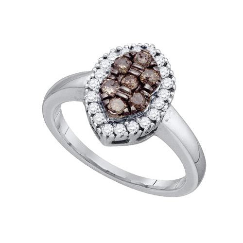 10KT White Gold 0.51CT COGNAC DIAMOND  FASHION RING