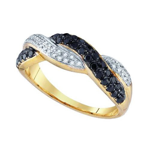 10K Yellow-gold 0.41CTW BLACK DIAMOND FASHION BAND