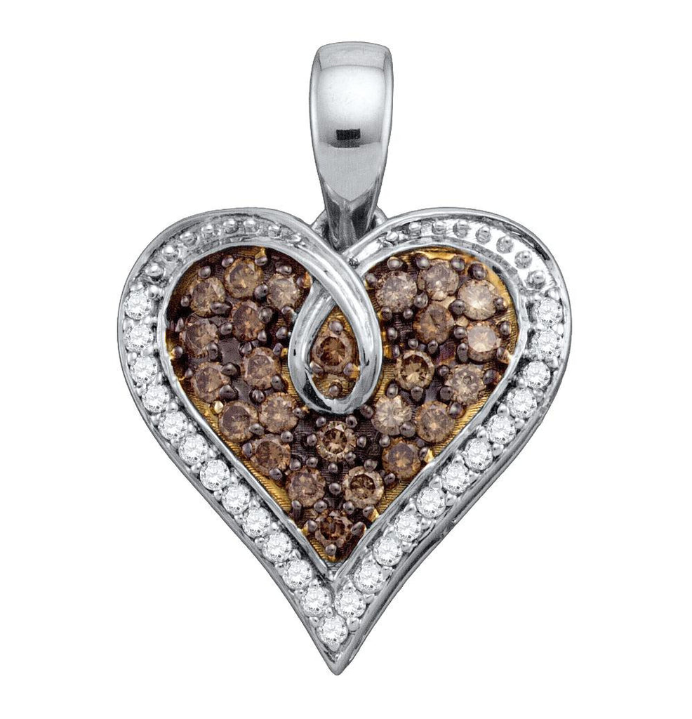 1-2CT-Diamond BROWN HEART PENDANT