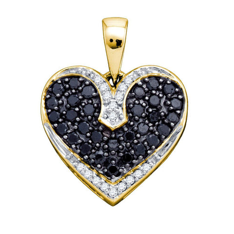 1-2CT-Diamond HEART BLACK PENDANT