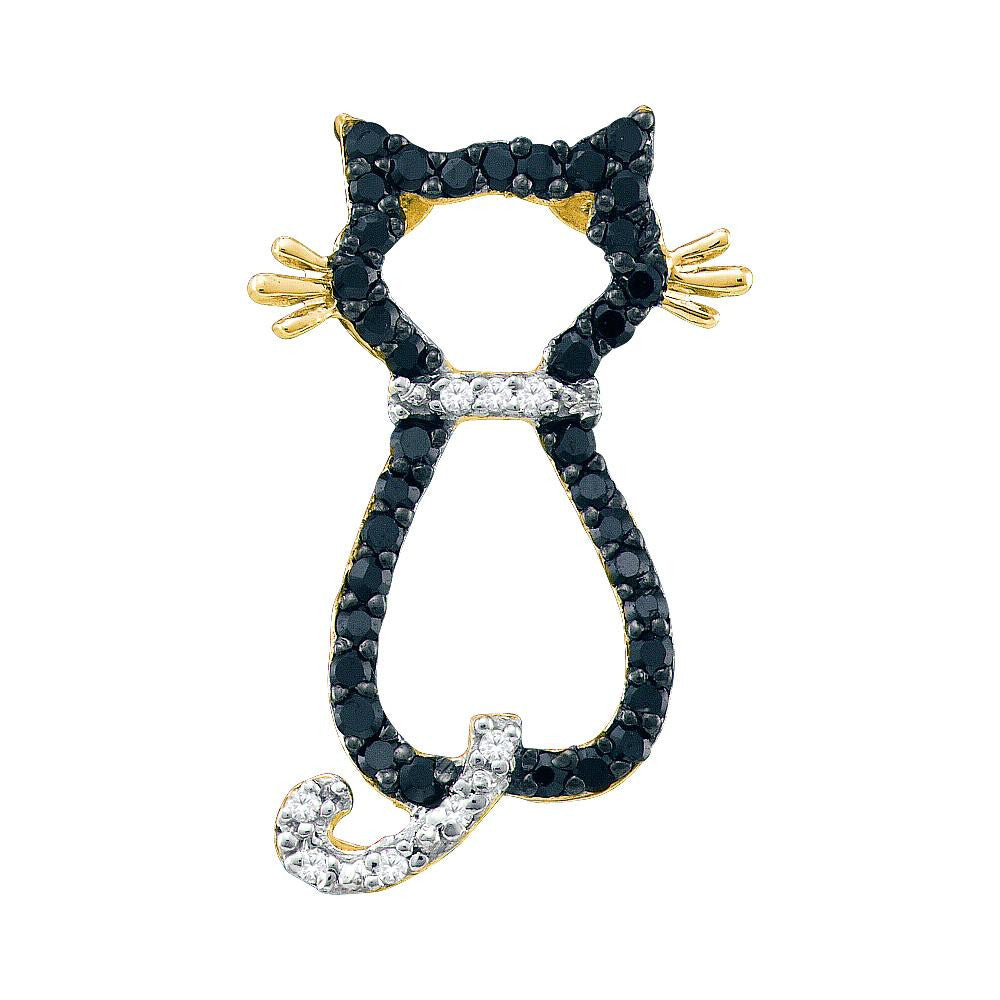 1-5CTW-Diamond CAT BLACK PENDANT