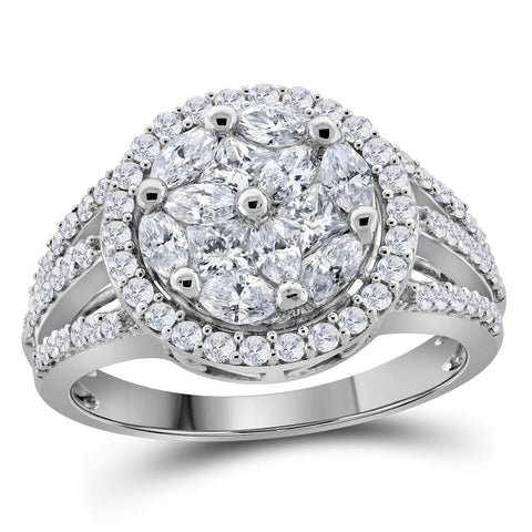 1-2CT-Diamond FLOWER RING