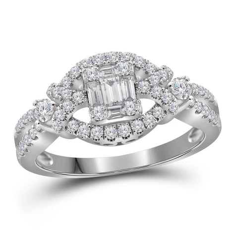 1-3CT-Diamond FLOWER BRIDAL RING