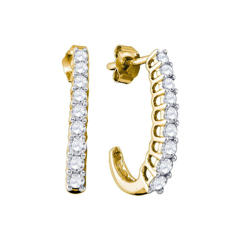 1 CT-Diamond HOOPS EARRINGS