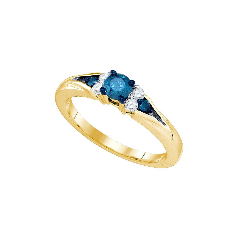 1-2CT-Diamond FASHION BLUE RING