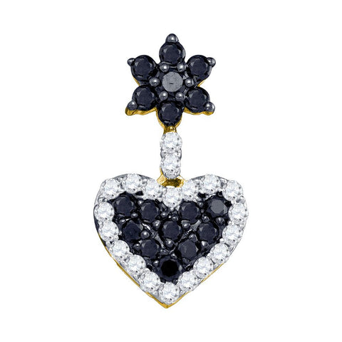 1-2CT-Diamond BLACK HEART PENDANT