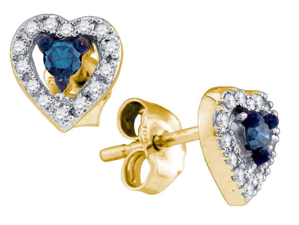 1-5CT-Diamond HEART BLUE EARRINGS