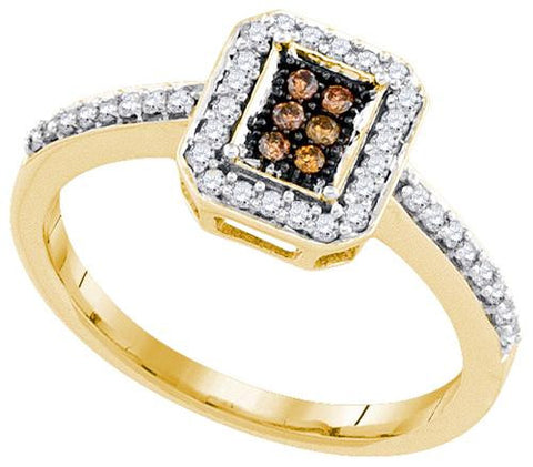 10K Yellow-gold 0.26CT DIAMOND FASHION RING