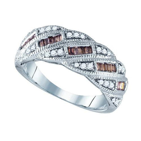 10KT White Gold 0.51CT COGNAC DIAMOND FASHION BAND