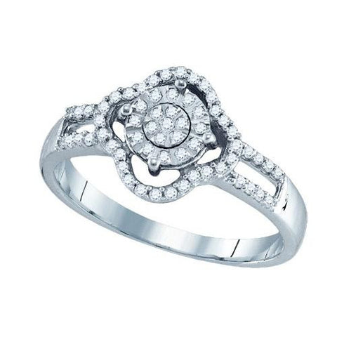 10KT White Gold 0.26CTW DIAMOND FASHION RING