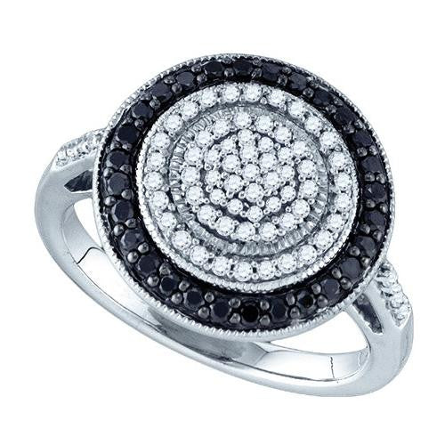 10K White-gold 0.51CTW BLACK DIAMOND FASHION RING