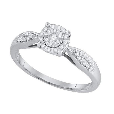 10KT White Gold 0.16CT DIAMOND FASHION RING