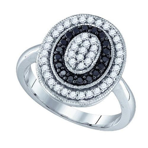 10K White-gold 0.51CTW BLACK DIAMOND FASHION RING