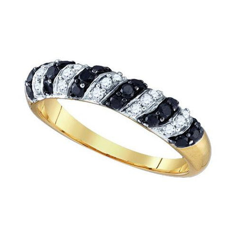 10K Yellow-gold 0.51CTW BLACK DIAMOND FASHION BAND