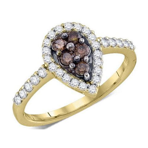 10K Yellow-gold 0.51CT COGNAC DIAMONDFASHION RING