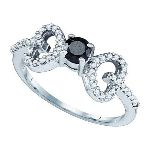 10KT White Gold 0.50CT DIAMOND PROMISE HEART RING