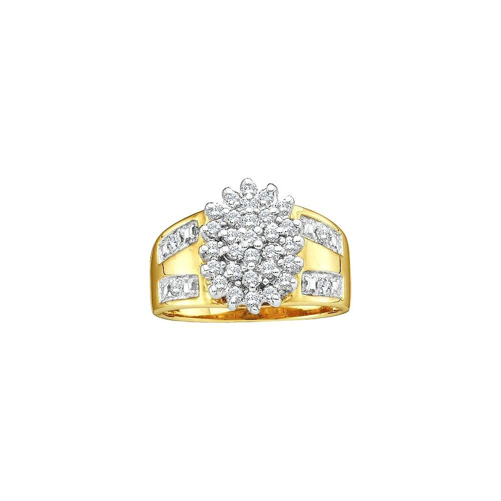 1-2CT-WDiamond CLUSTER RING