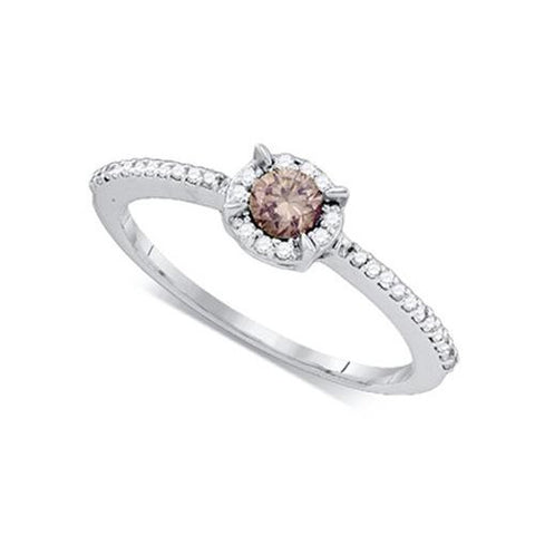 10KT White Gold 0.36CTW DIAMOND FASHION RING