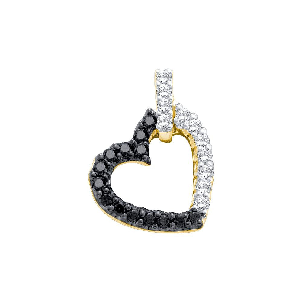 1-4CT-Diamond BLACK HEART PENDANT