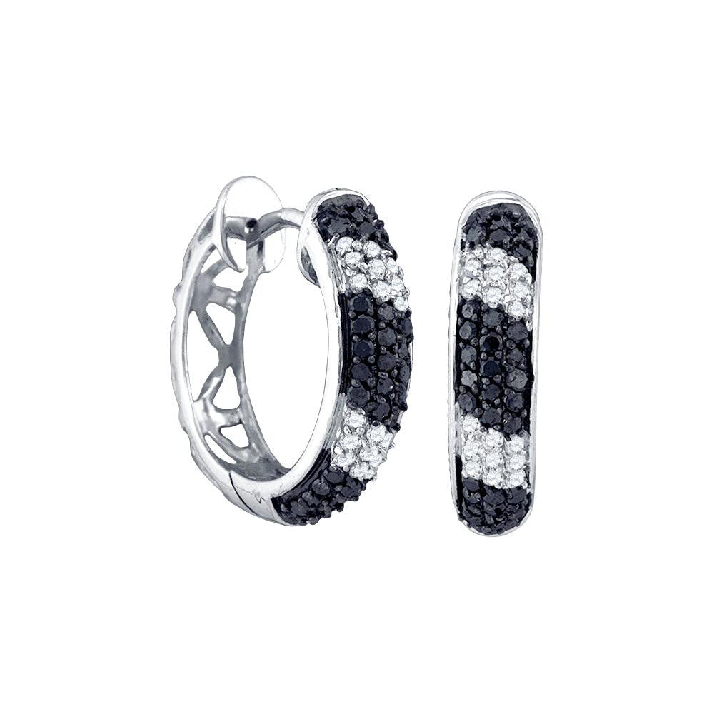 5-8CTW-Diamond FASHION BLACK HOOPS