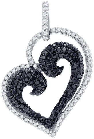 7-8CT-Diamond HEART BLACK PENDANT