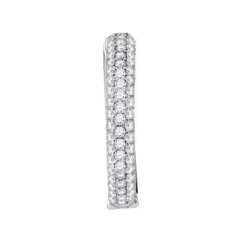 3  1-2CT-Diamond HOOPS EARRINGS