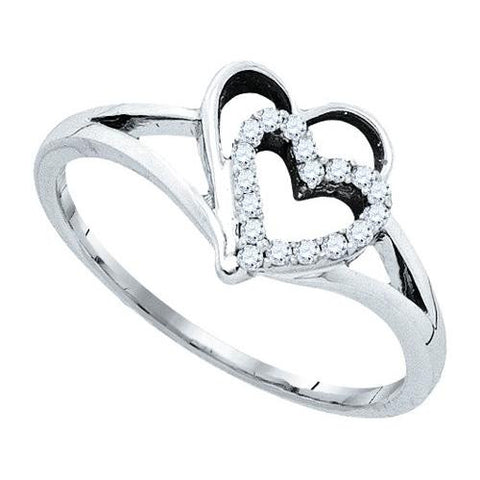 10K White-gold 0.12CT DIAMOND FASHION RING