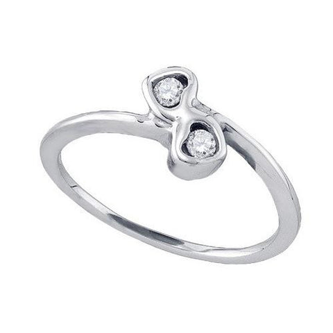 10KT White Gold 0.052CT DIAMOND FASHION RING