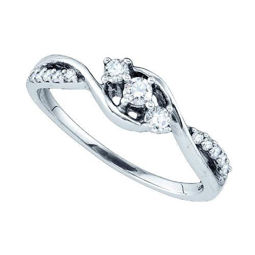 10KT White Gold 0.22CT DIAMOND FASHION RING