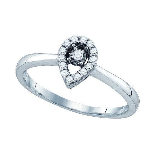 10KT White Gold 0.12CT DIAMOND FASHION RING