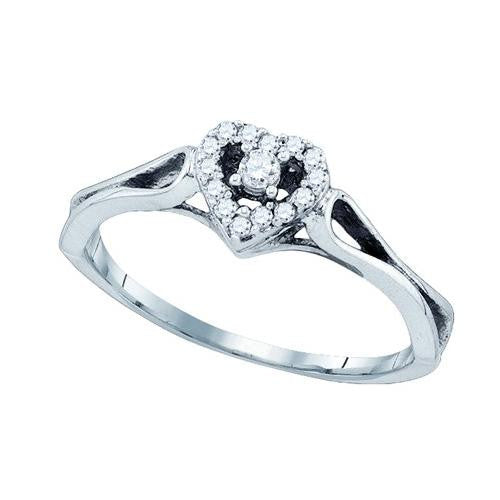 10K White-gold 0.12CT DIAMOND FASHION RING