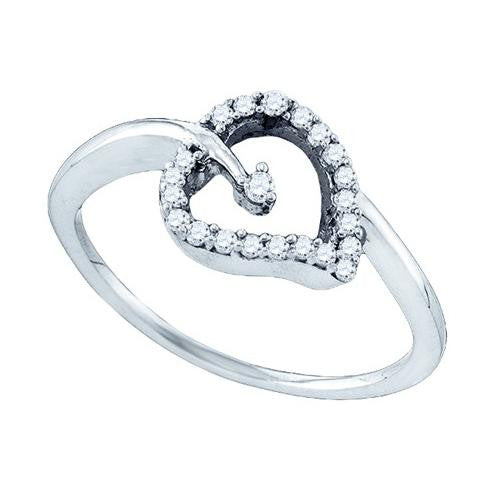 10K White-gold 0.16CT DIAMOND FASHION RING