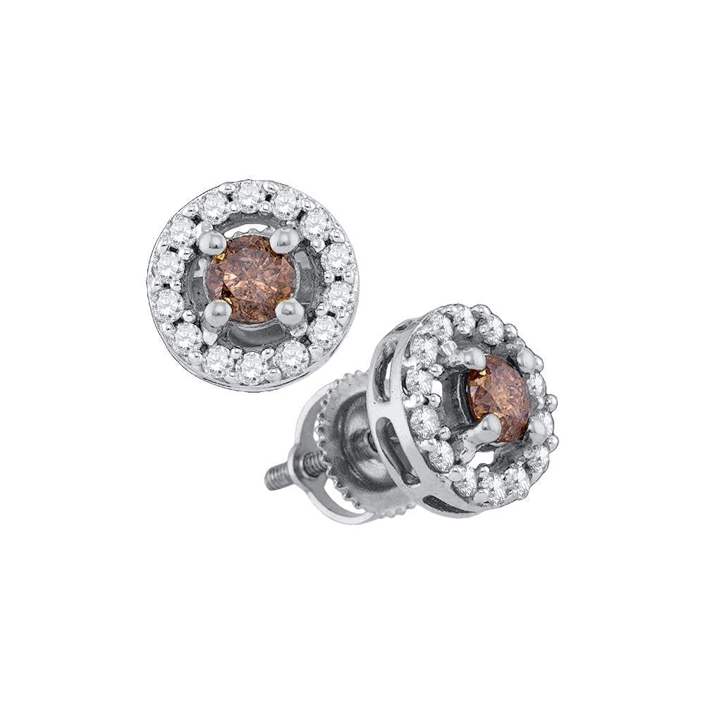 3-4CT-Diamond MICRO-PAVE BROWN EARRINGS