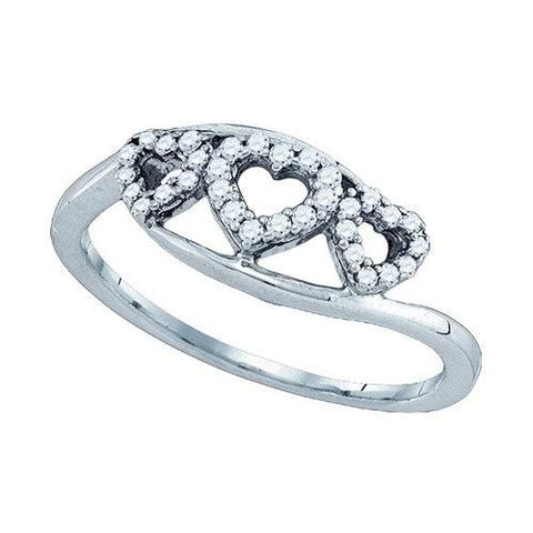 10KT White Gold 0.18CT DIAMOND HEART RING