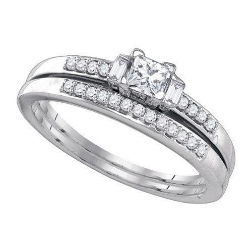 10KT White Gold 0.45CT DIAMOND 0.25(CPR) BRIDAL SET