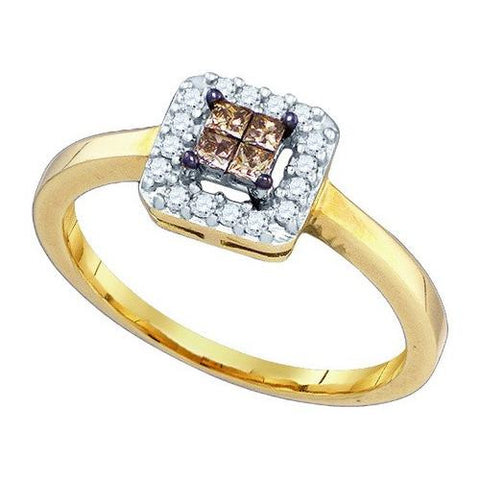 10KT Yellow Gold 0.25CT DIAMOND MICRO PAVE RING