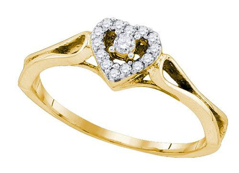 10K Yellow-gold 0.12CT DIAMOND FASHION RING